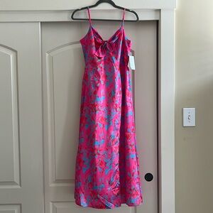 Melloday | Pink & Turquoise Printed Maxi Dress (M)
